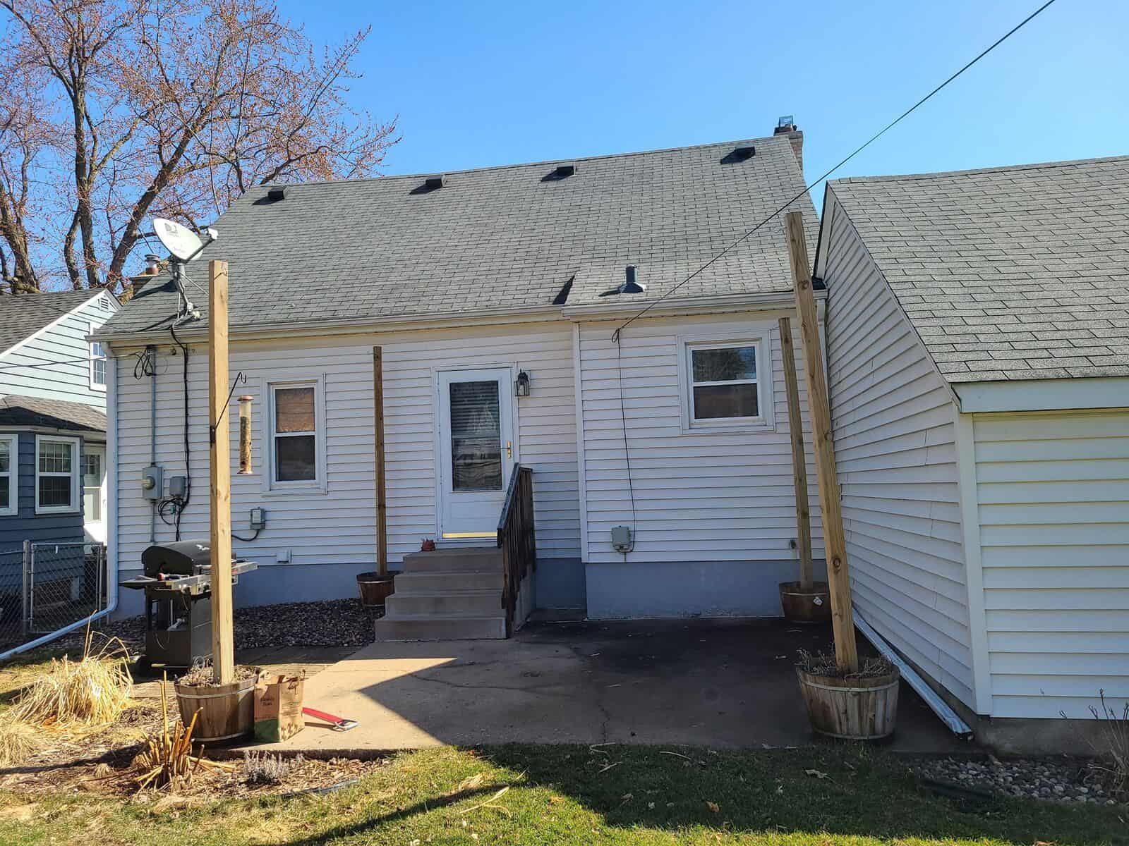 Back of a Saint Louis Park, MN home before its new roof