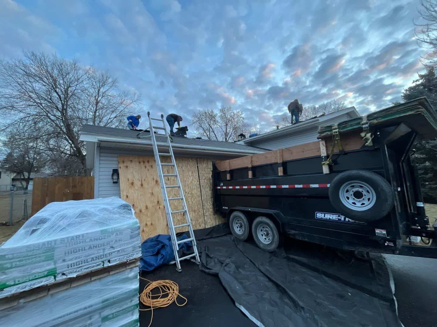 Materials staged on install day in Brooklyn Park, MN