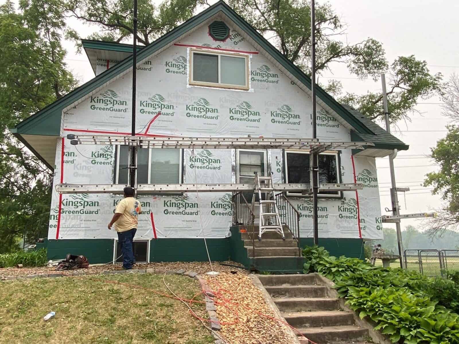 Little Canada, MN home wrapped and ready for new steel siding