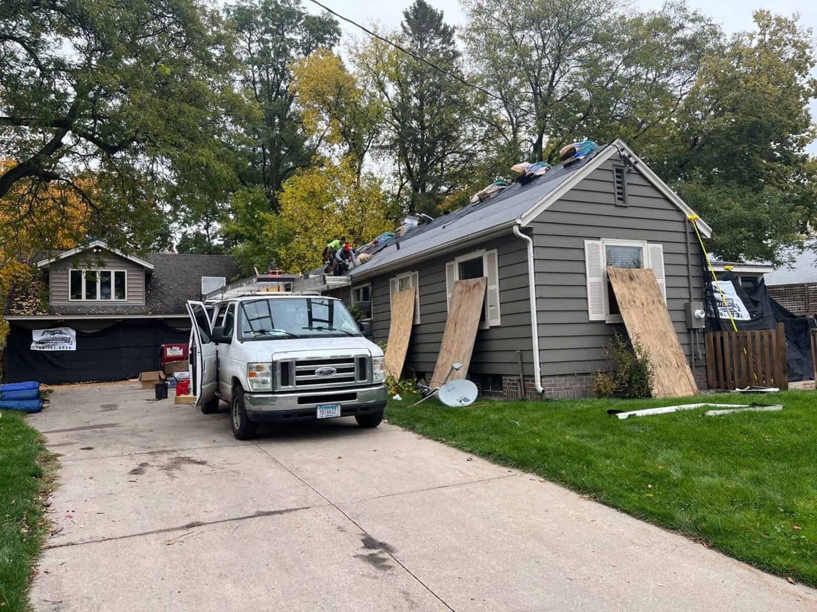 Roofing materials staged for a Golden Valley, MN roof replacement