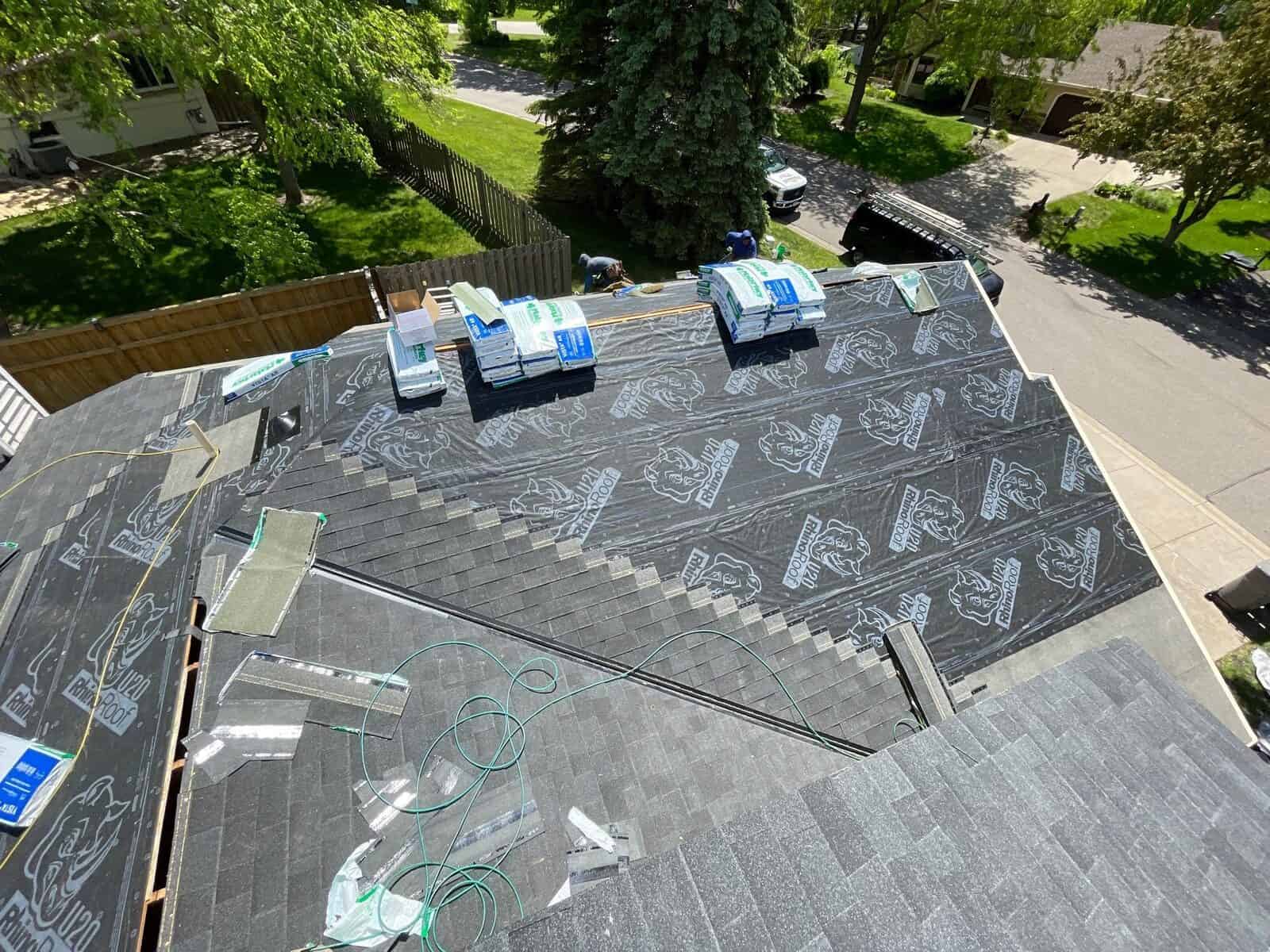 Malarkey Vista shingles installed over new underlayment in Plymouth, MN