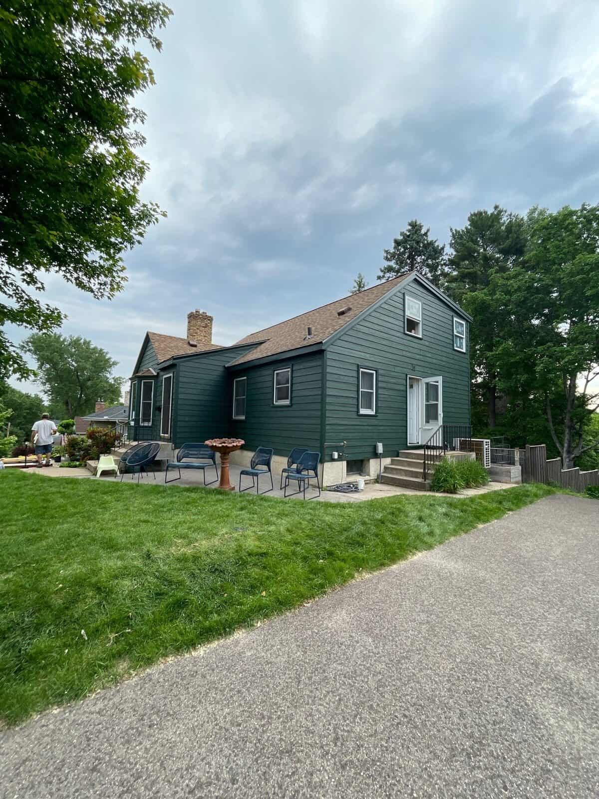 Front view of a completed roof and siding replacement in St. Louis Park, MN
