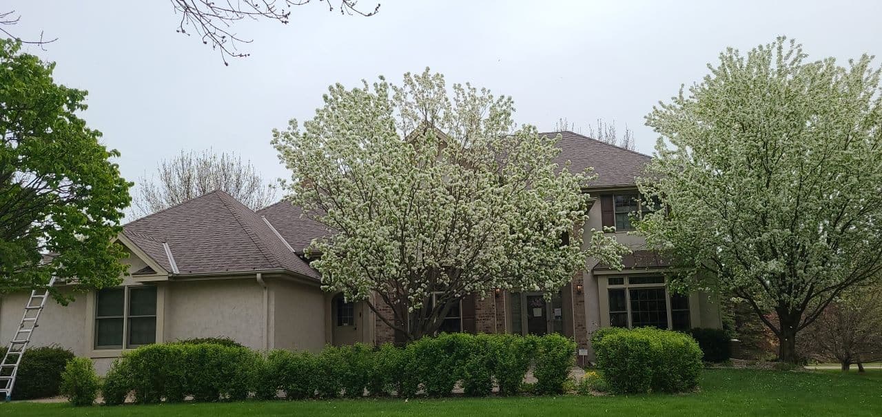 Eden Prairie, MN home before its insurance-approved roof replacement