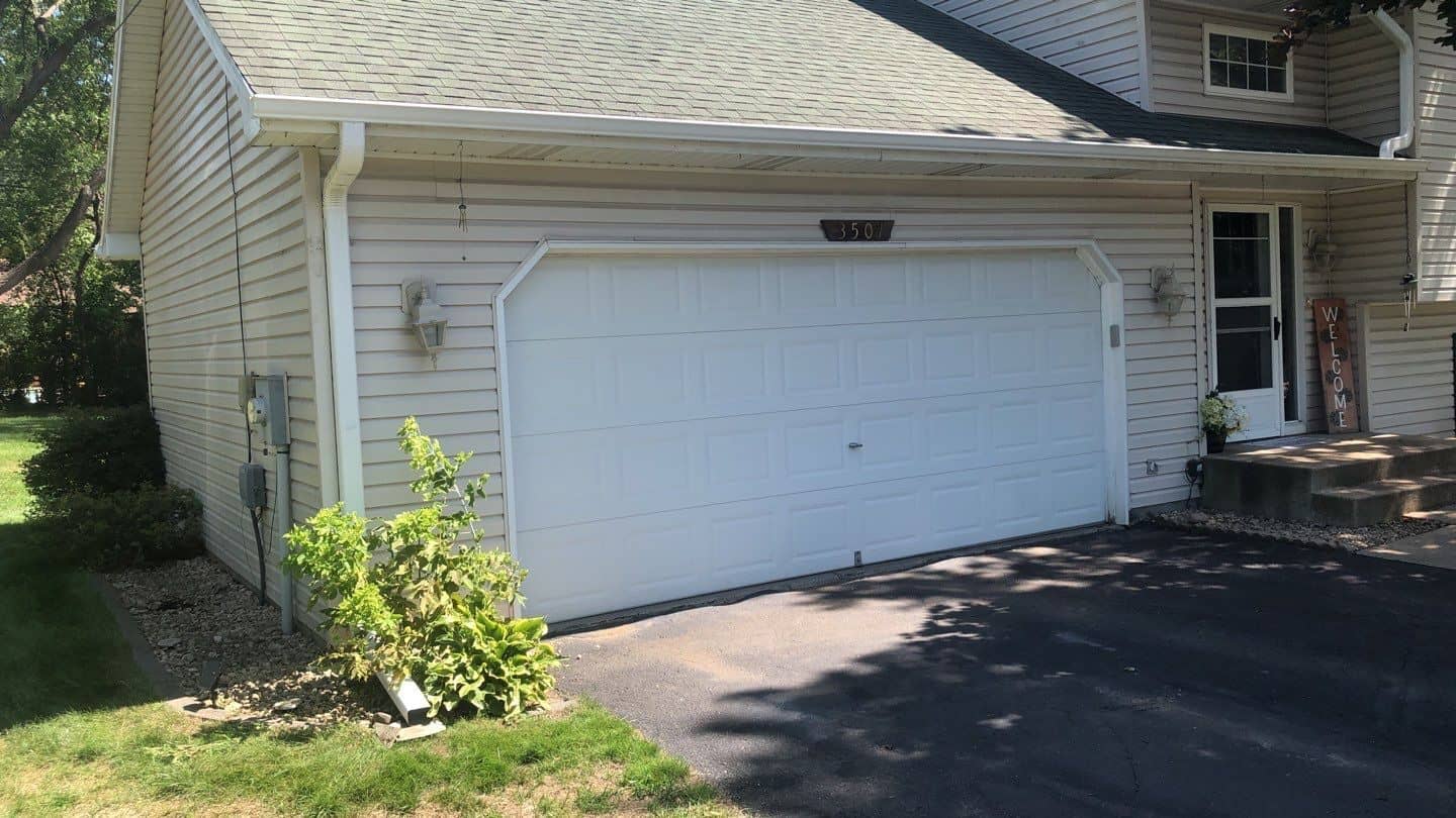 Garage of a Wayzata, MN home with new gutters