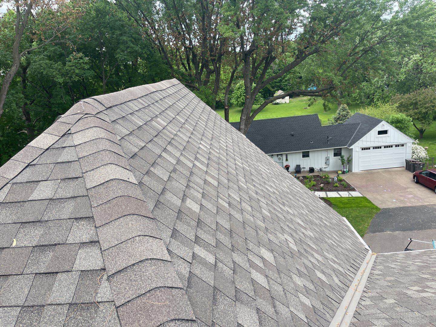 Granule loss on the old shingles of a Chanhassen, MN home