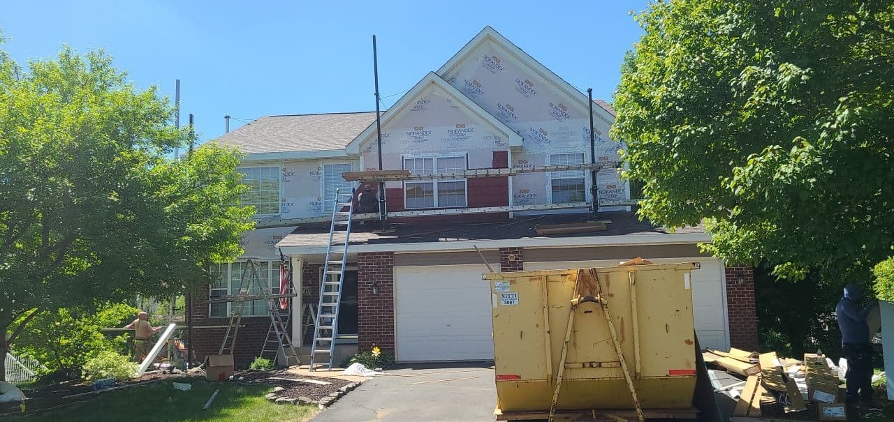 Chanhassen, MN home wrapped in new housewrap during a siding replacement
