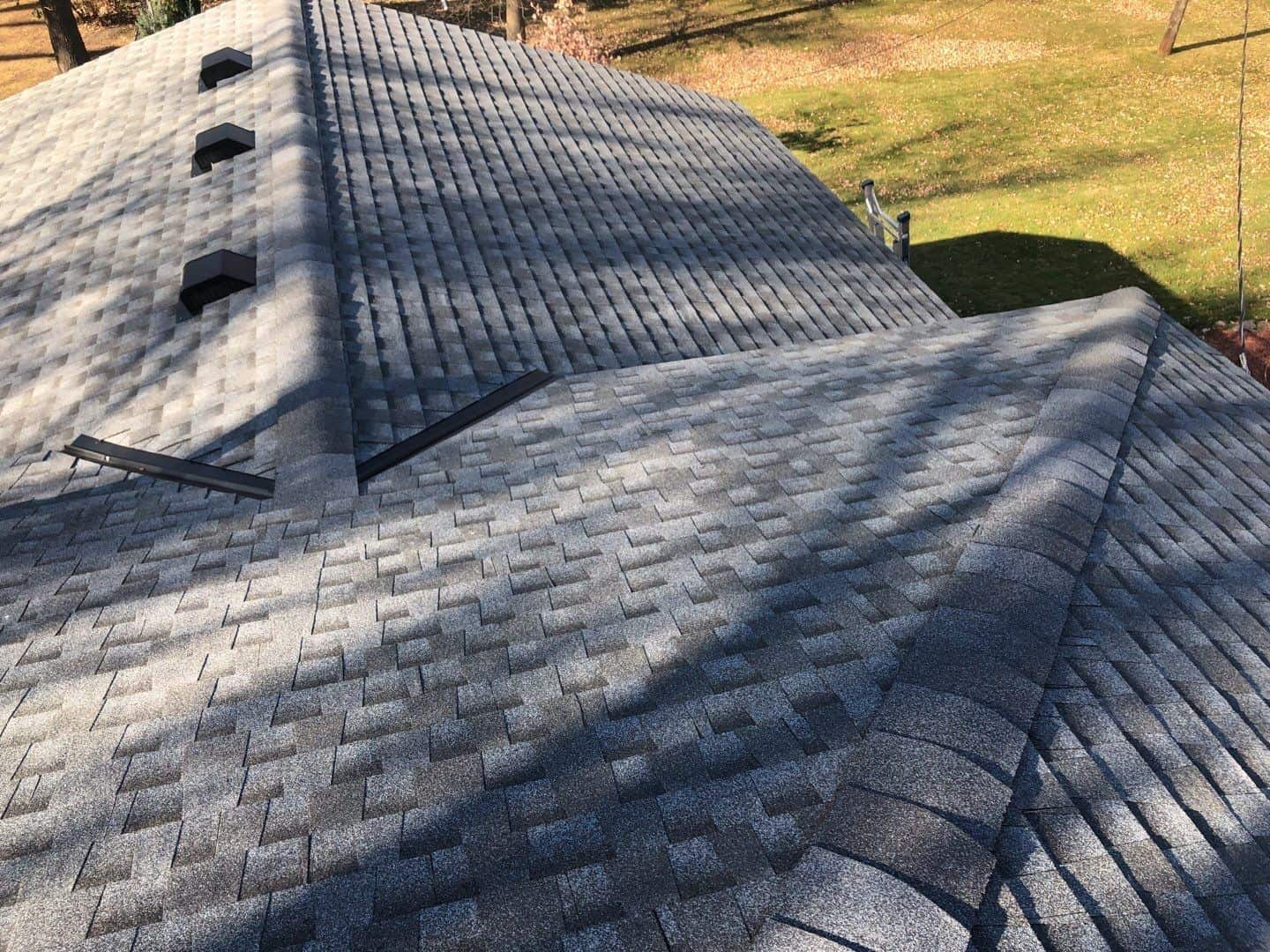 Finished GAF Timberline HDZ roof in Pewter Gray on an Eden Prairie, MN home
