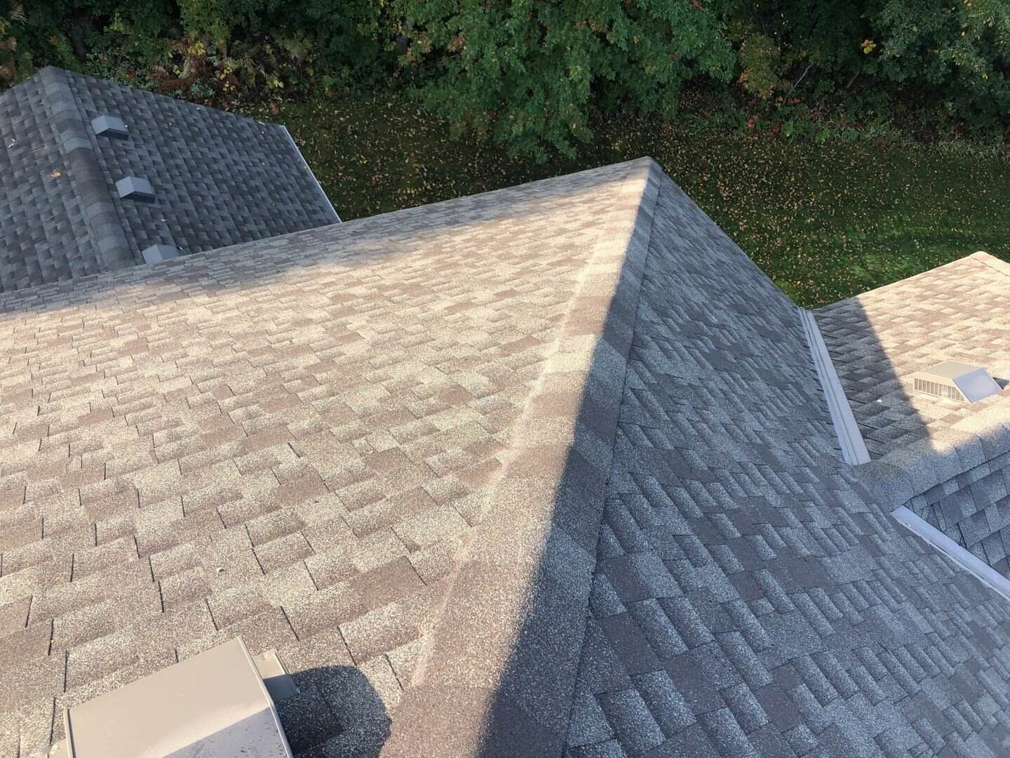 Completed GAF Timberline HDZ Weathered Wood roof in Elk River, MN