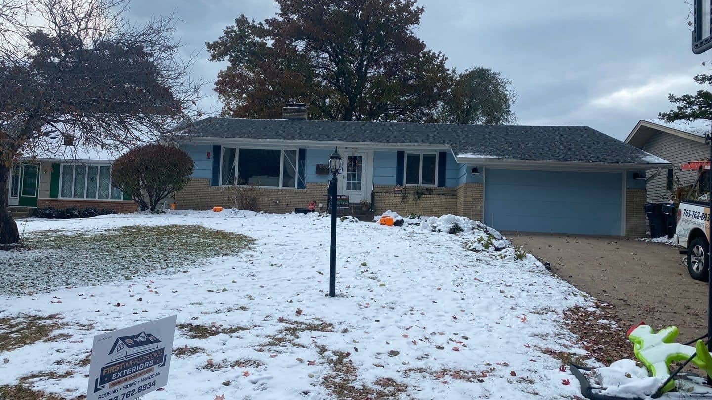 Finished GAF Timberline HDZ roof in Pewter on a Richfield, MN home