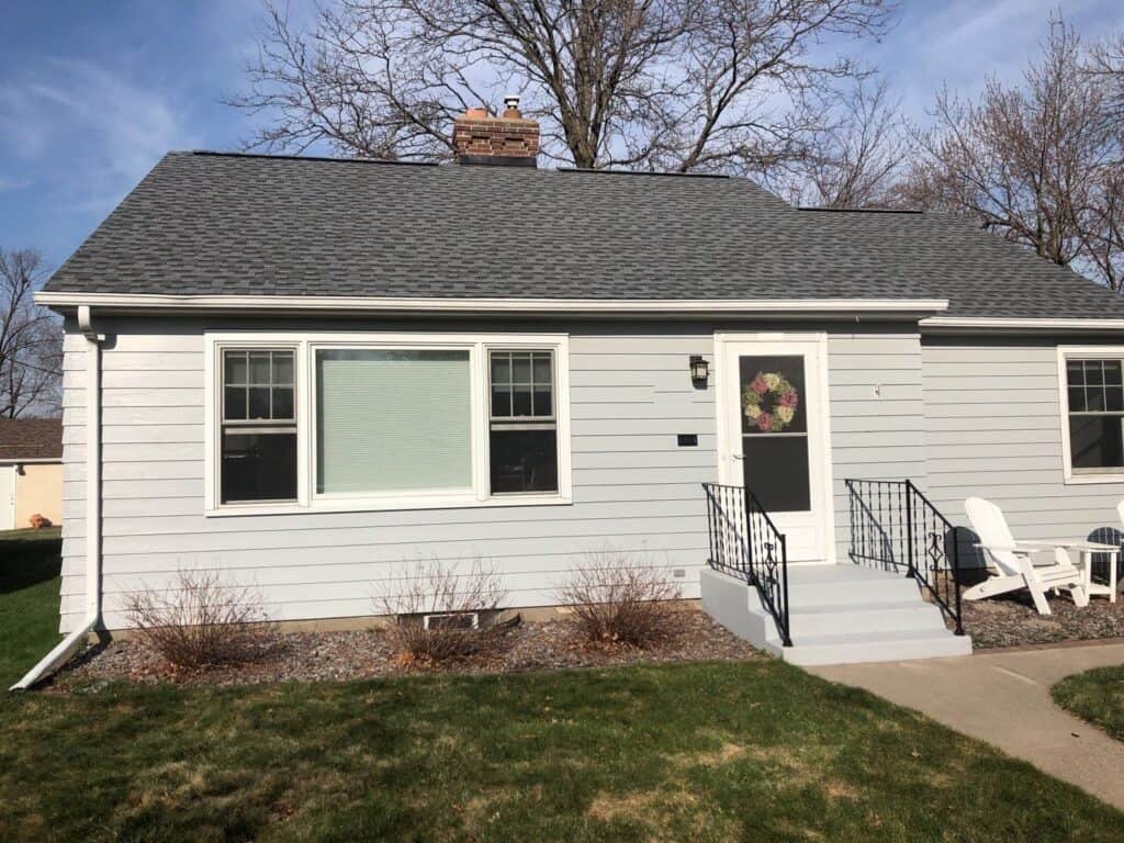 Finished GAF Timberline HDZ roof replacement in Pewter Gray in Robbinsdale, MN